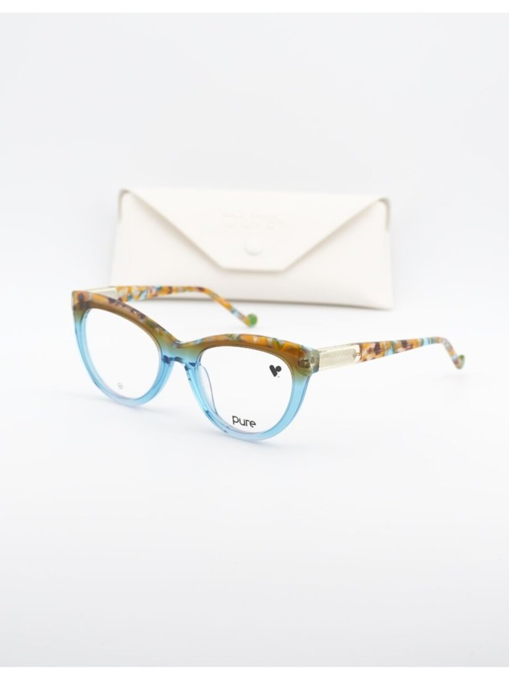Pure P-7001 445 Cat Eye Eyeglasses 50mm – Aqua Ombre